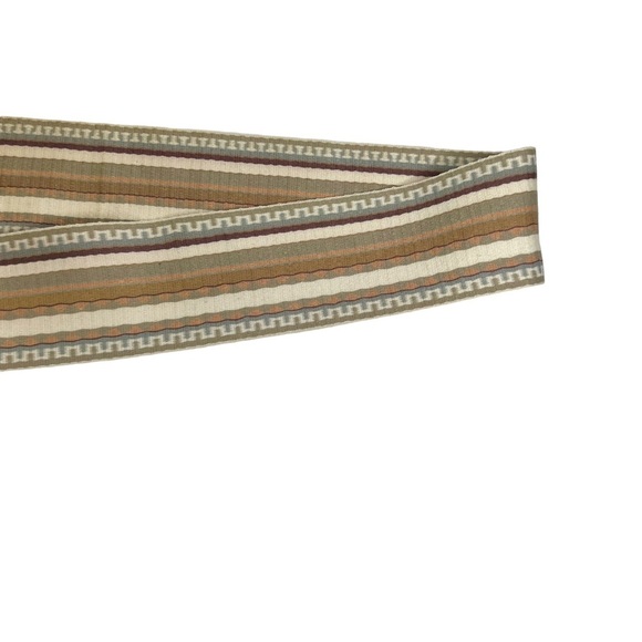 Vintage TJW by Mervyn’s Striped Wide Fabric Gold Octagon Buckle Belt - Picture 9 of 11